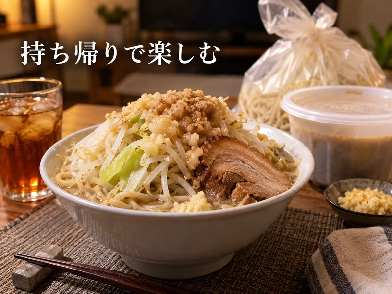 【徹底解説】二郎系ラーメンはテイクアウトできる？持ち帰りの流れと自宅で楽しむ4つのコツ