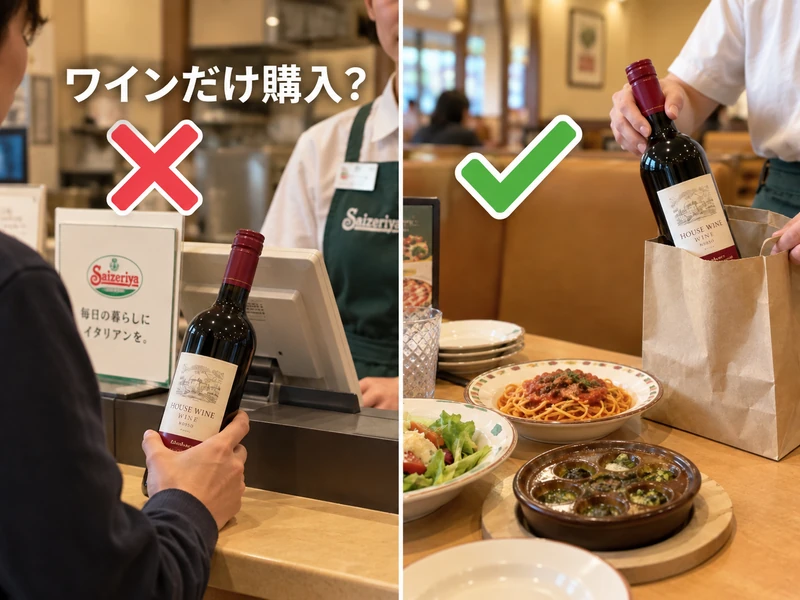 サイゼリヤのワインは持ち帰りできる?知っておきたい3つの注意点